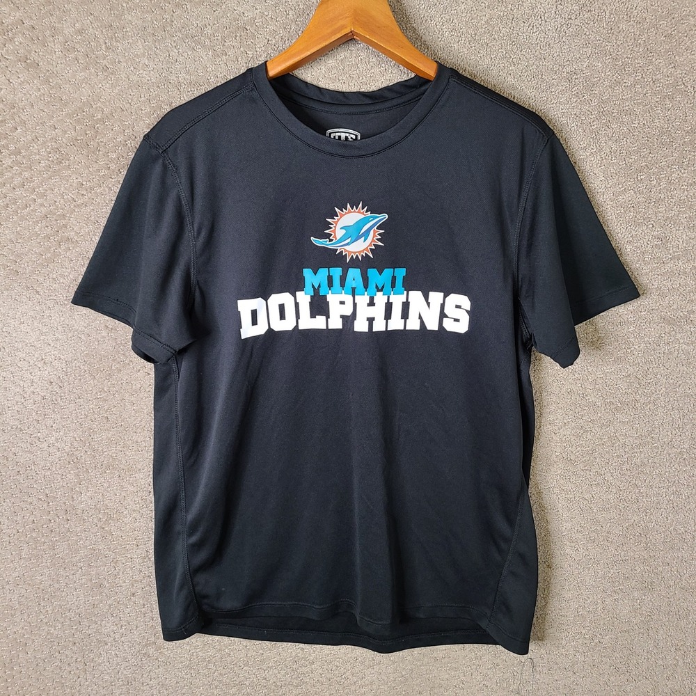 OTS Shirt Mens Large‎ Black Miami Dolphins Performance Short Sleeve NFL Football